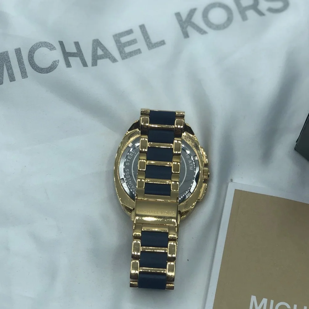 Michael kors gold and blue watch